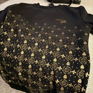 Black and Gold Patterned Men's Sweater